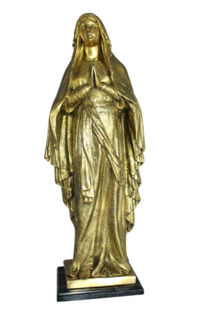 Blessed Virgin Mary Bronze Statue -  Size: 10"L x 8"W x 33"H.