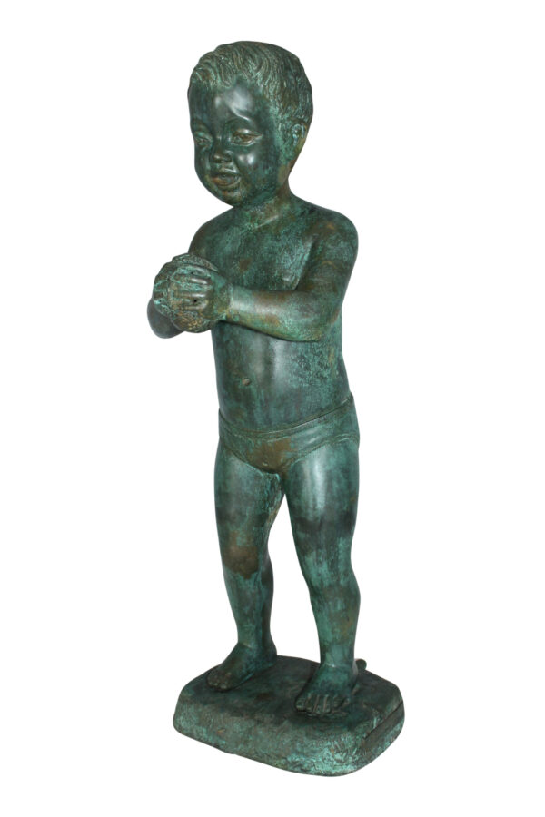 Boy with Sponge Bronze Statue -  Size: 8"L x 9"W x 22"H.