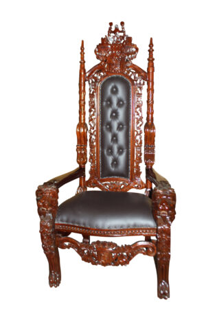 Brown Lion Chair -  Size: 70"L x 36"W x 26"H. 