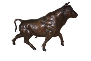 Bull Head up - Bronze Statue -  Size: 15"L x 4"W x 10"H.