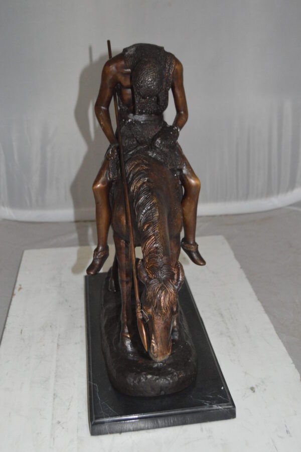 End of the Trail by James Fraser Bronze Statue -  Size: 9"L x 21"W x 21"H.