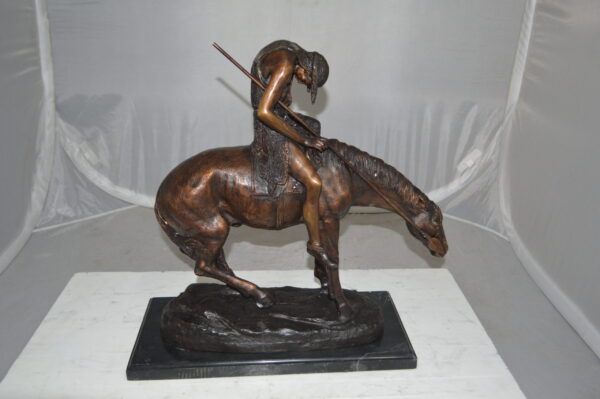 End of the Trail by James Fraser Bronze Statue -  Size: 9"L x 21"W x 21"H.