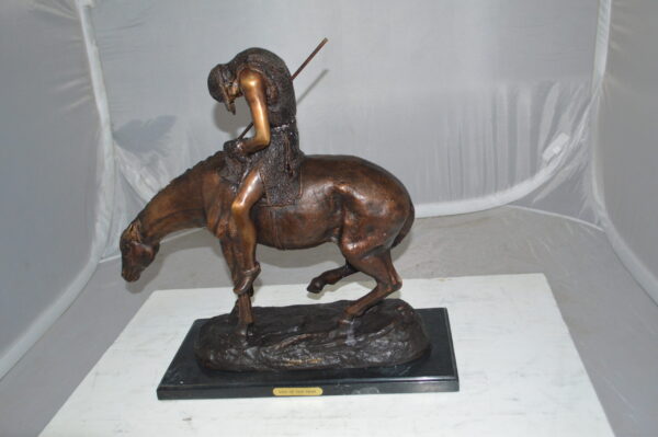 End of the Trail by James Fraser Bronze Statue -  Size: 9"L x 21"W x 21"H.