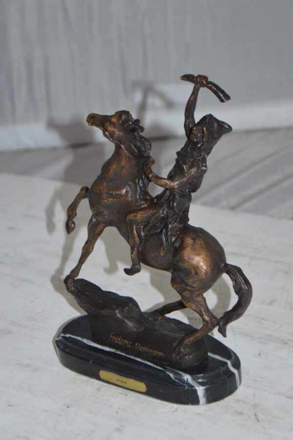 Scalp By Remington Bronze Statue -  Size: 3"L x 7"W x 10"H.