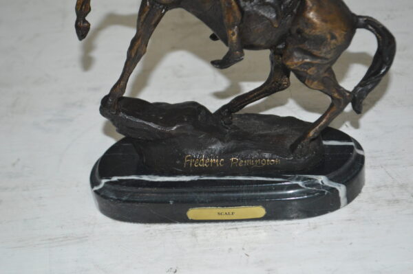 Scalp By Remington Bronze Statue -  Size: 3"L x 7"W x 10"H.