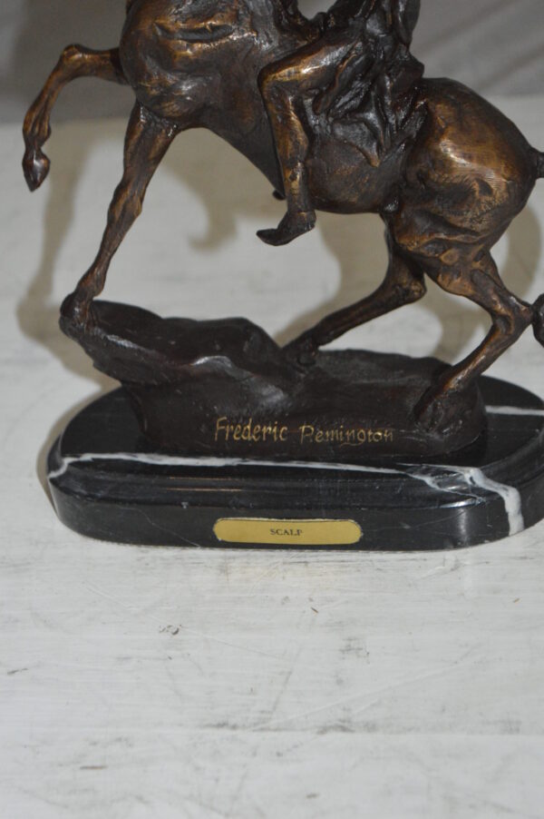 Scalp By Remington Bronze Statue -  Size: 3"L x 7"W x 10"H.