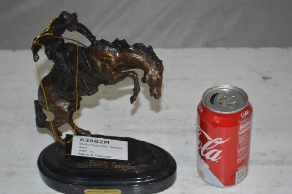 Bronco Buster by Remington Bronze Statue -  3" x 7" x 10"H.