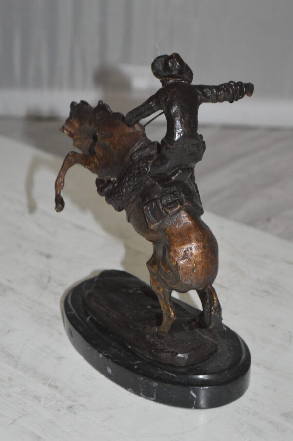 Bronco Buster by Remington Bronze Statue -  3" x 7" x 10"H.