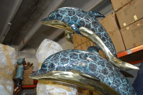 Three Dolphins Overreach Others Bronze Statue -  Size: 28"L x 22"W x 89"H.