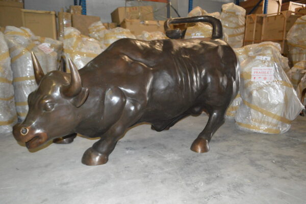 Wall Street Bull - Giant Bronze Statue  -  Size: 30"L x 82"W x 47"H.