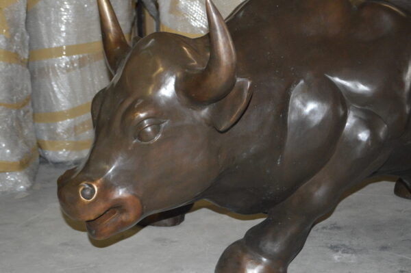 Wall Street Bull - Giant Bronze Statue  -  Size: 30"L x 82"W x 47"H.