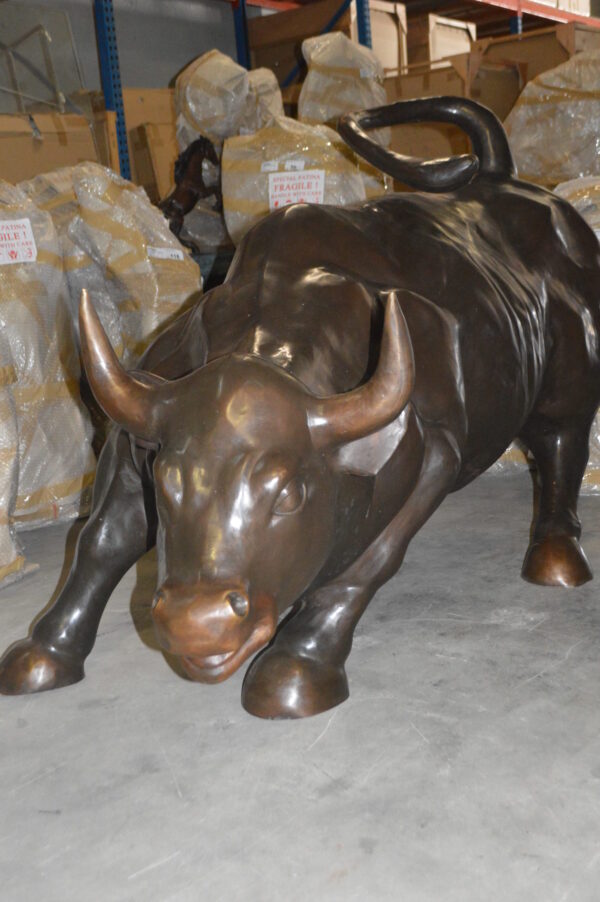 Wall Street Bull - Giant Bronze Statue  -  Size: 30"L x 82"W x 47"H.