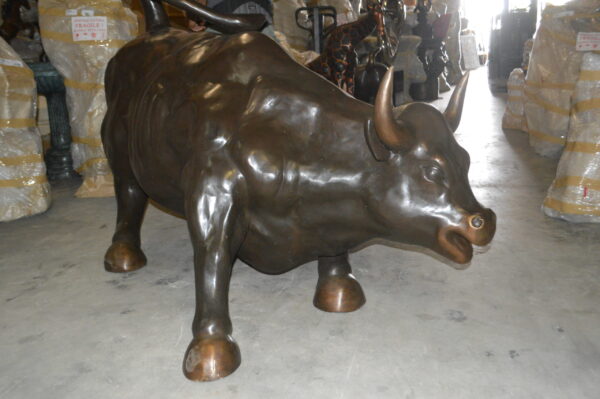 Wall Street Bull - Giant Bronze Statue  -  Size: 30"L x 82"W x 47"H.