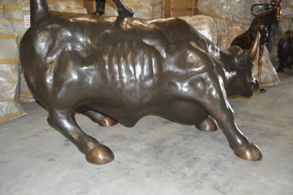 Wall Street Bull - Giant Bronze Statue  -  Size: 30"L x 82"W x 47"H.