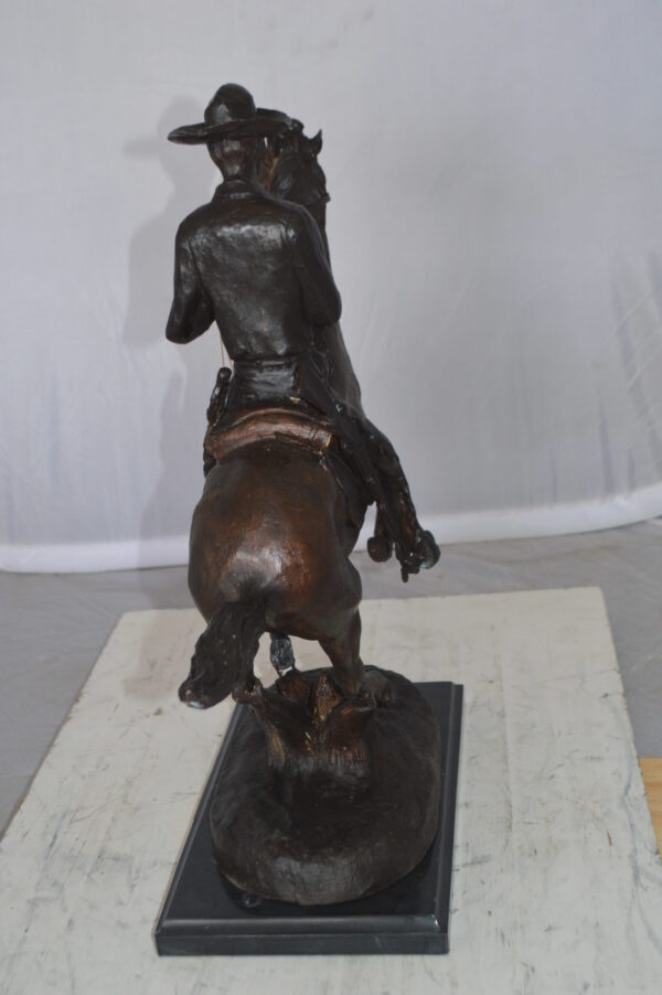 Trooper of the Plains Bronze Statue by Remington -  Size: 9"L x 22"W x 22"H.