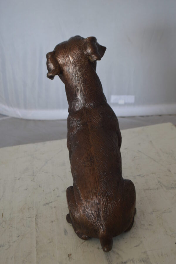 Jack Russel dog standing Bronze Statue -  Size: 10"L x 6"W x 14"H.