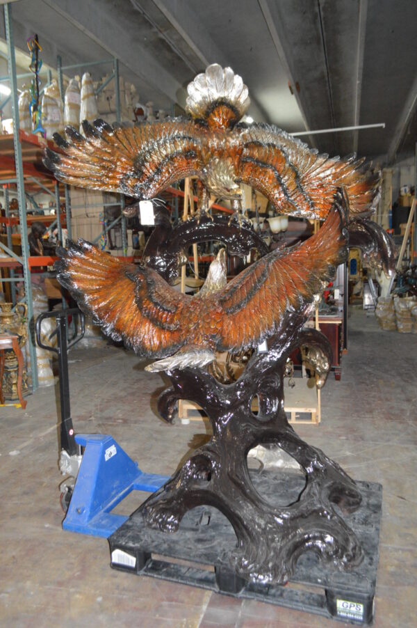 Two Eagles Fighting -Giant Bronze Statue -  Size: 64"L x 44"W x 92"H.