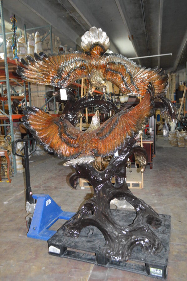 Two Eagles Fighting -Giant Bronze Statue -  Size: 64"L x 44"W x 92"H.