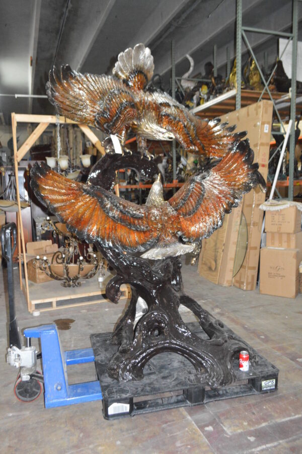 Two Eagles Fighting -Giant Bronze Statue -  Size: 64"L x 44"W x 92"H.