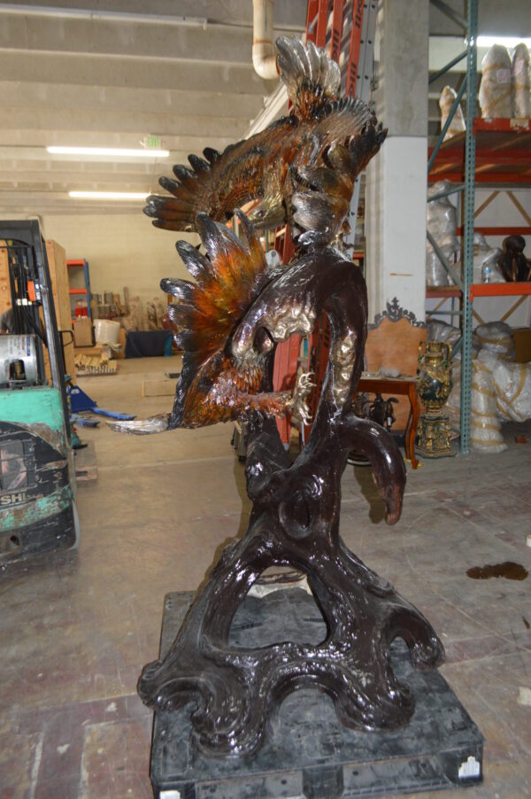 Two Eagles Fighting -Giant Bronze Statue -  Size: 64"L x 44"W x 92"H.