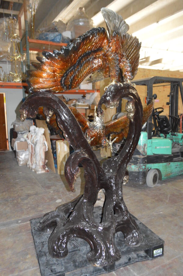 Two Eagles Fighting -Giant Bronze Statue -  Size: 64"L x 44"W x 92"H.