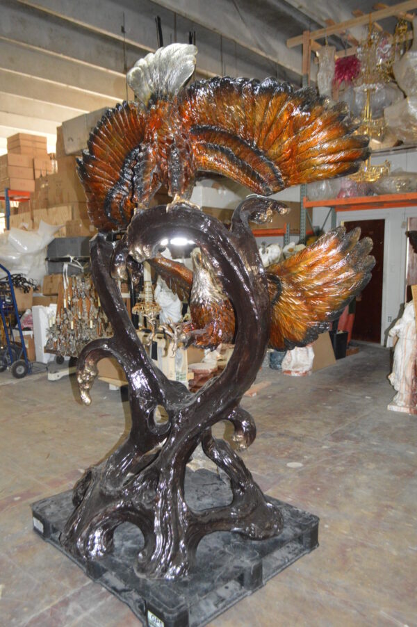 Two Eagles Fighting -Giant Bronze Statue -  Size: 64"L x 44"W x 92"H.