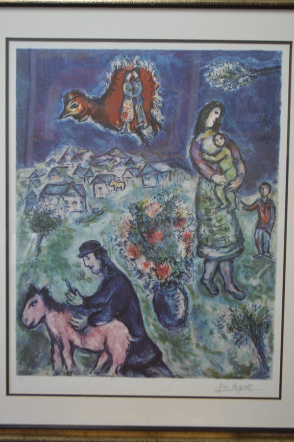 Sur la Route du Village by Marc Chagall Limited Ed. Lithograph -  40"x 34"x 2"