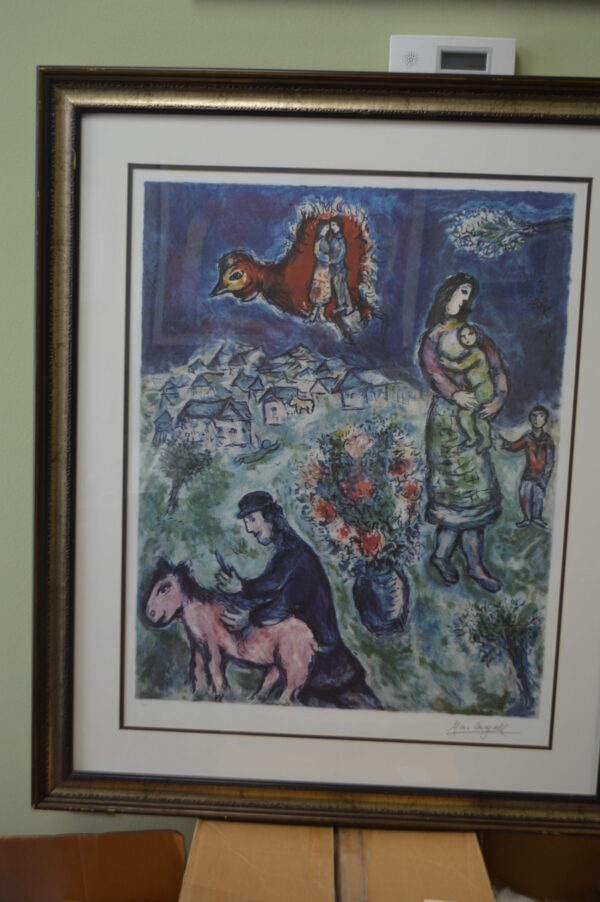 Sur la Route du Village by Marc Chagall Limited Ed. Lithograph -  40"x 34"x 2"