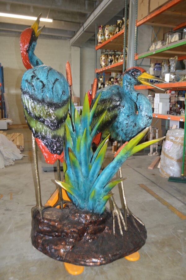 Two colored Herons fountain -  Size: 53"L x 40"W x 88"H.