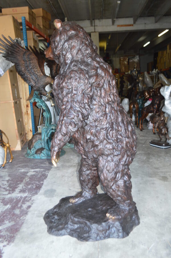 Big Bear standing Bronze Statue -  Size: 45"L x 42"W x 78"H.