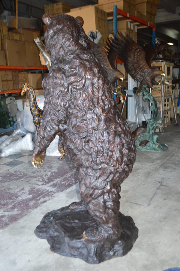 Big Bear standing Bronze Statue -  Size: 45"L x 42"W x 78"H.