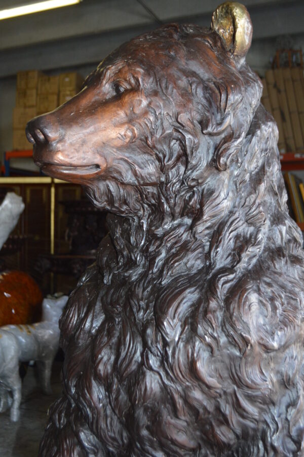 Big Bear standing Bronze Statue -  Size: 45"L x 42"W x 78"H.