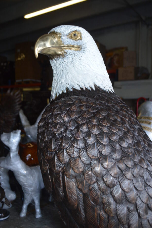 Large Eagle on a branch Bronze Statue -  Size: 29"L x 29"W x 74"H.