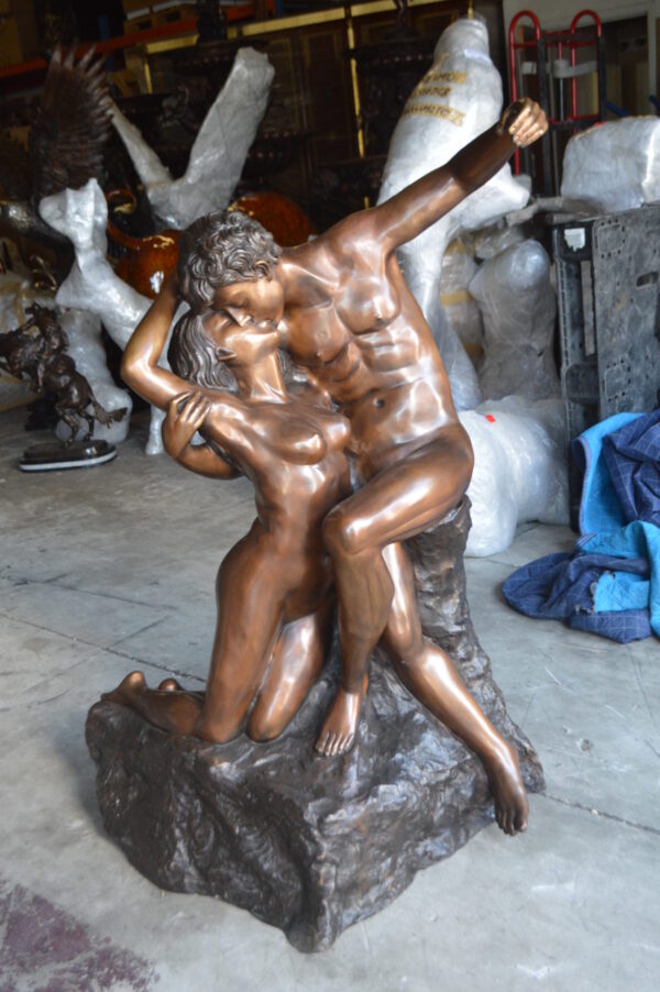 The kiss by Rodin Bronze Statue replica -  Size: 36"L x 28"W x 62"H.
