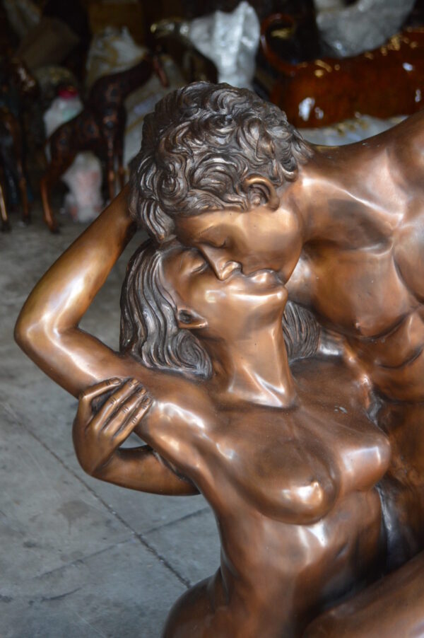 The kiss by Rodin Bronze Statue replica -  Size: 36"L x 28"W x 62"H.