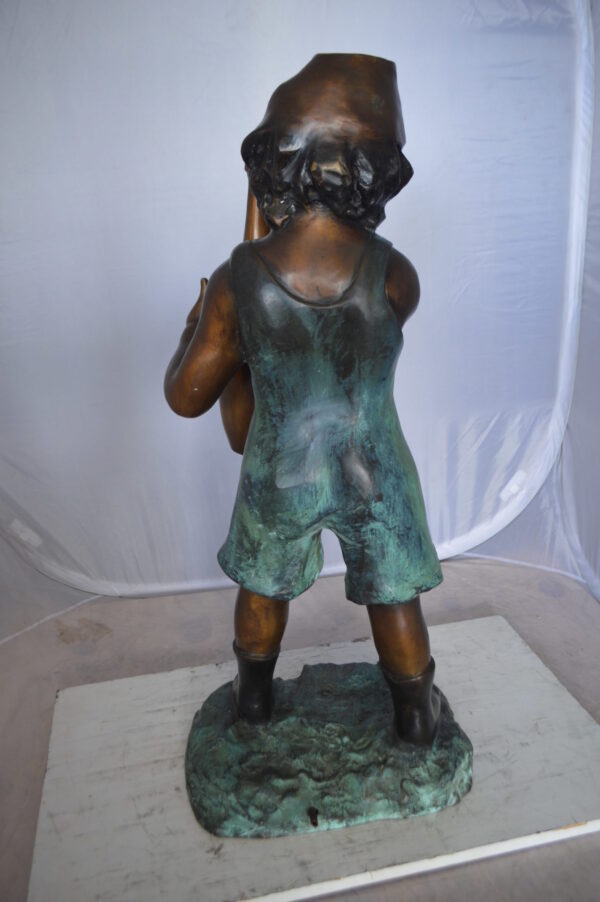 Boy holding a bottle water fountain -  Size: 17"L x 14"W x 38"H.