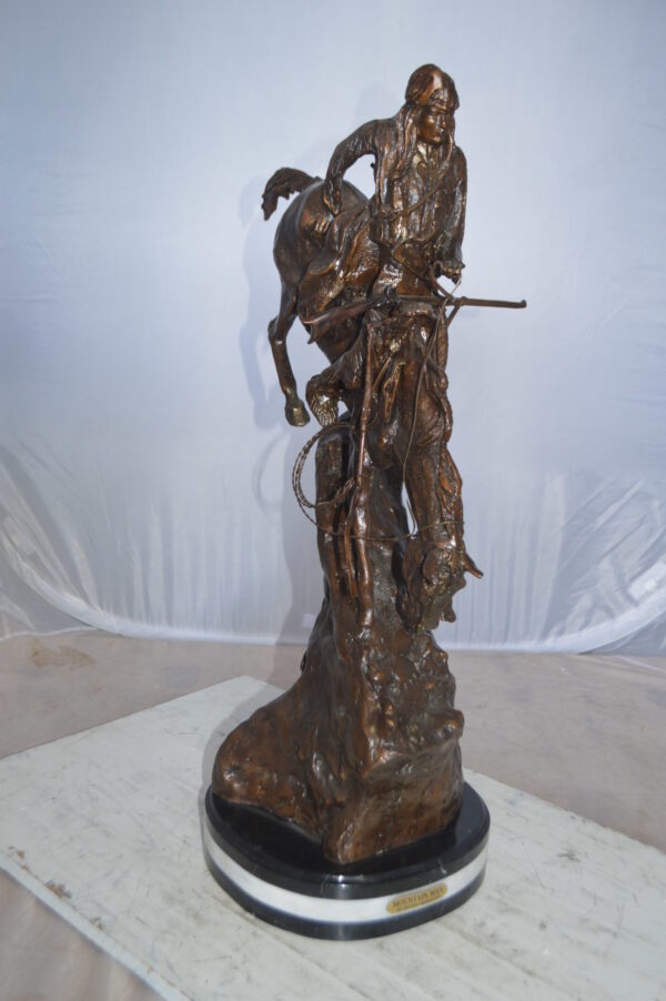 Mountain Man by Remington Bronze Statue -  Size: 11"L x 11"W x 32"H.