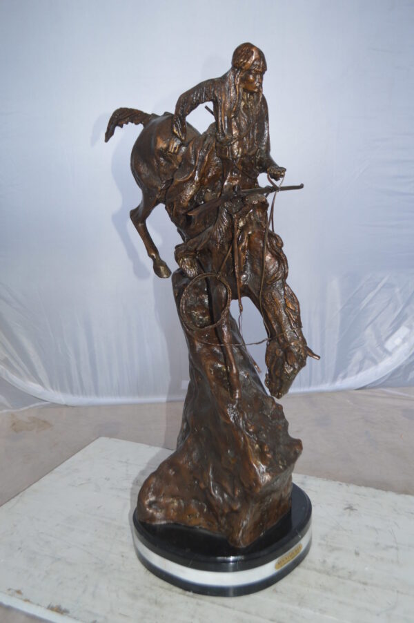 Mountain Man by Remington Bronze Statue -  Size: 11"L x 11"W x 32"H.