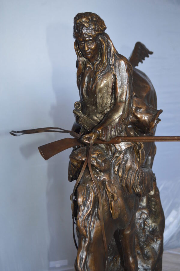 Jumbo Mountain Man by Remington Bronze Statue -  Size: 13"L x 13"W x 37"H.