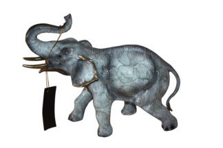 Elephant with trunk up -  Statue -  Size: 13.5"L x 5"W x 12"H.