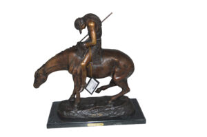 End of the Trail by James Fraser Bronze Statue -  Size: 9"L x 21"W x 21"H.