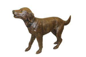 Golden retriever dog standing - Bronze Statue -  Size: 44"L x 10"W x 27"H.