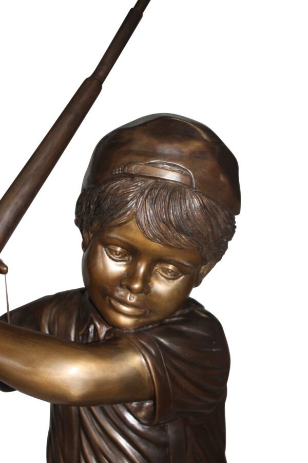 Golfer Boy Bronze - Big shoes -  Size: 18"L x 14"W x 49"H.