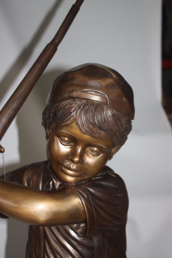 Golfer Boy Bronze - Big shoes -  Size: 18"L x 14"W x 49"H.