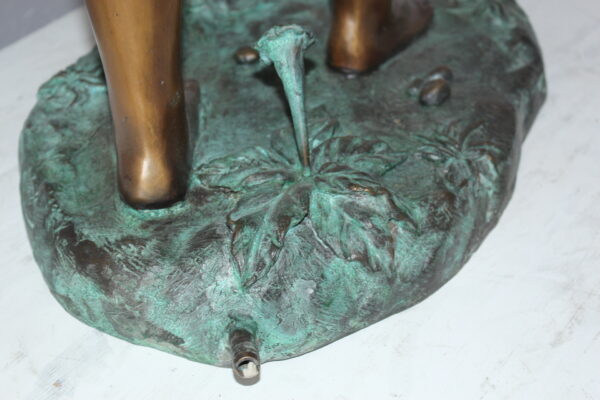 Angel holding a shell Bronze Statue - Fountain -  Size: 18"L x 12"W x 43"H.