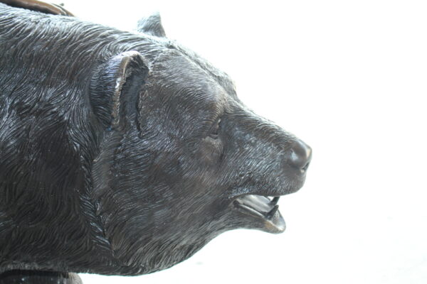 A bear with a boy bronze statue -  Size: 39"L x 24"W x 32"H. - Image 10