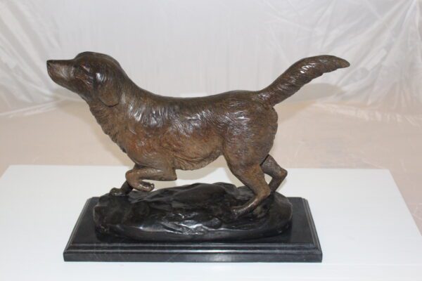 Labrador Dog Bronze Statue -  Size: 20"L x 8"W x 14"H.