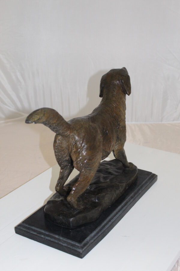 Labrador Dog Bronze Statue -  Size: 20"L x 8"W x 14"H.