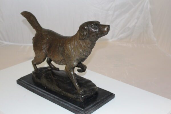 Labrador Dog Bronze Statue -  Size: 20"L x 8"W x 14"H.