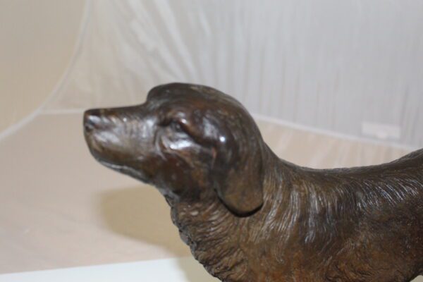 Labrador Dog Bronze Statue -  Size: 20"L x 8"W x 14"H.